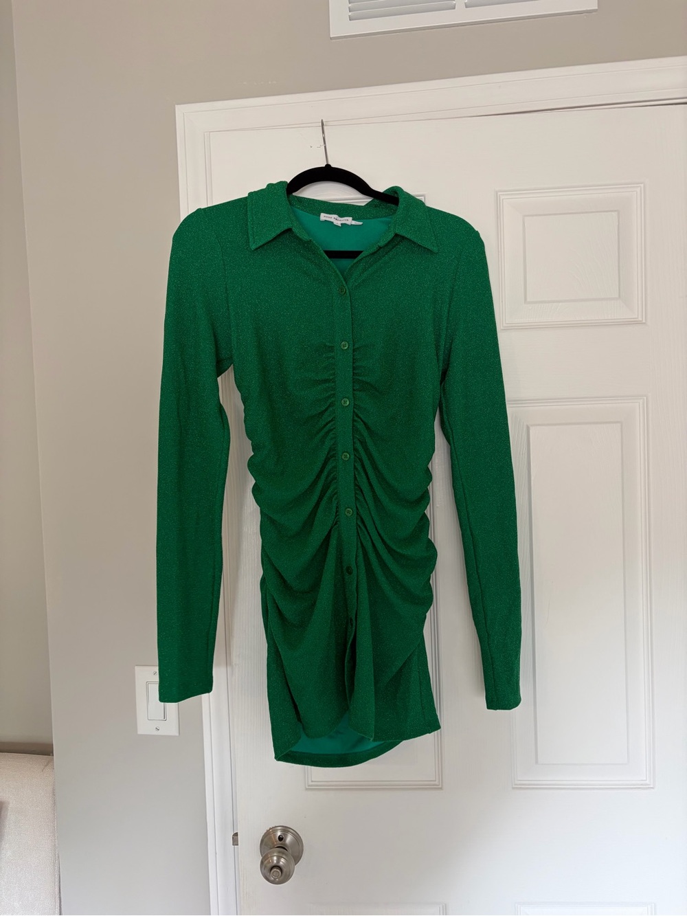 Good American Shimmer Emerald Green Button-Up Dress/ Coverup